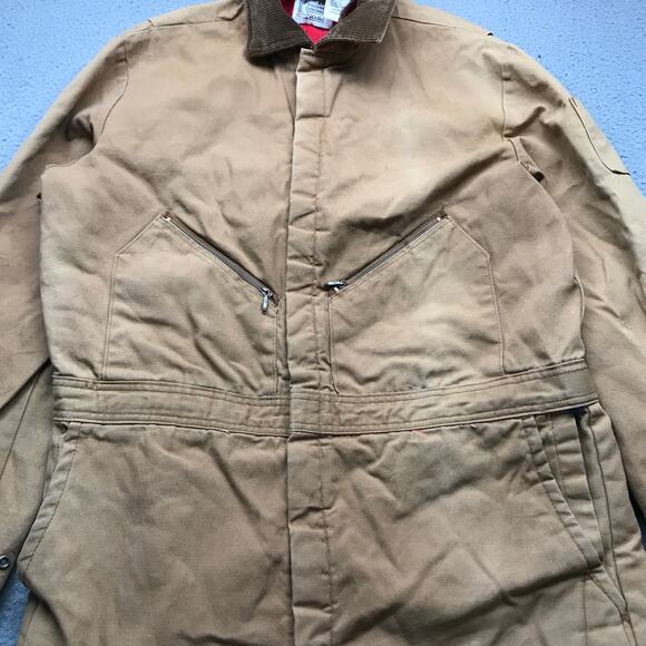 Vintage Zero Zone By Walls Insulated Canvas Coveralls Mens Large Tall Brown - Picture 5 of 16